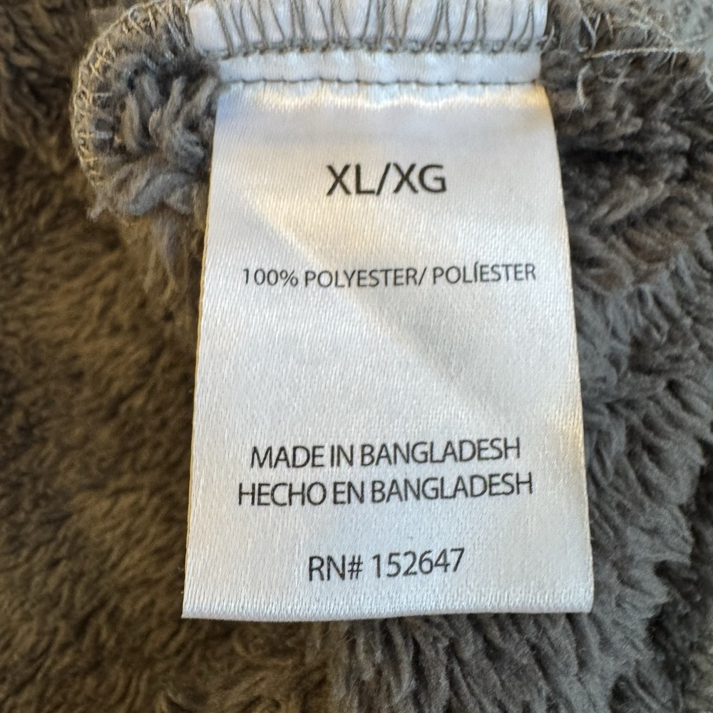London Fog 1/4 Zip Pullover Mens Sz XL Gray Herringbone Sherpa Fleece Lined - Picture 9 of 13